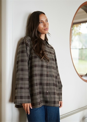 Dita flannel check skjorte Brown Neo Noir 